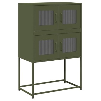Highboard olívazöld 68x39x107 cm acél