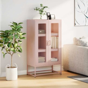 Highboard rózsaszín 68x39x123 cm acél