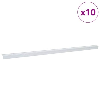 Lépcsőélvédők 10 pcs ezüst 67 x 3 x 2 cm alumínium