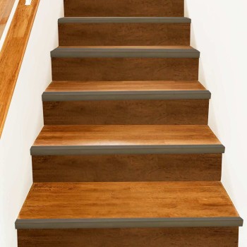 Lépcsőélvédők 10 pcs barna 67 x 3 x 2 cm alumínium
