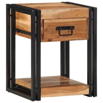 Éjjeliszekrény fiókkal 2 pcs barna 40 x 35 x 50 cm tömör akácfa