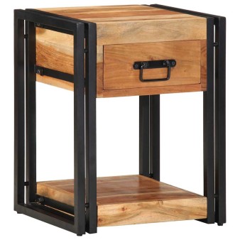 Éjjeliszekrény fiókkal 2 pcs barna 40 x 35 x 50 cm tömör akácfa