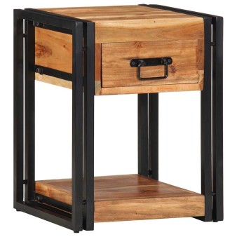 Éjjeliszekrény fiókkal 2 pcs barna 40 x 35 x 50 cm tömör akácfa