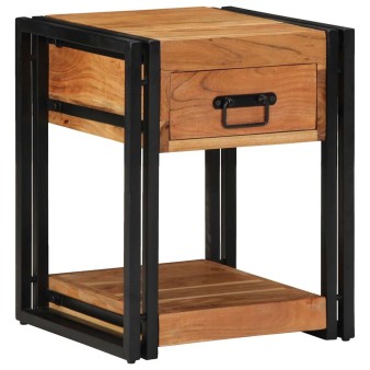 Éjjeliszekrény fiókkal 2 pcs barna 40 x 40 x 50 cm tömör akácfa