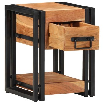 Éjjeliszekrény fiókkal 2 pcs barna 30 x 30 x 40 cm tömör akácfa