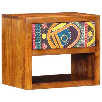 Éjjeliszekrény fiókkal 2 pcs barna 40 x 35 x 35 cm tömör akácfa