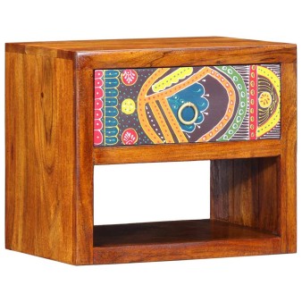 Éjjeliszekrény fiókkal 2 pcs barna 40 x 35 x 35 cm tömör akácfa