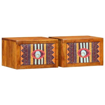Éjjeliszekrény fiókkal 2 pcs barna 35 x 30 x 22 cm