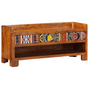 Cipőpad fiókkal méz barna 100 x 35 x 45 cm tömör akácfa