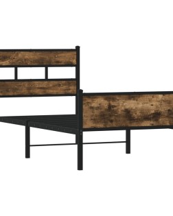 Füstös tölgy színű szerelt fa ágykeret matrac nélkül 90x190 cm