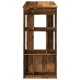 Antik fa színű szerelt fa bárasztal tárolókkal 102x50x103,5 cm