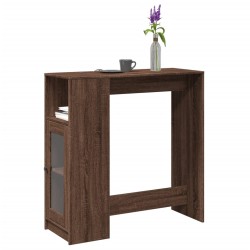 Barna tölgy szerelt fa tárolórekeszes bárasztal 101x40x103,5 cm
