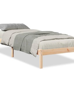 Tömör fenyőfa extra hosszú ágykeret matrac nélkül 100 x 220 cm
