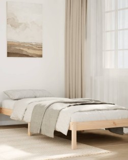 Tömör fenyőfa extra hosszú ágykeret matrac nélkül 100 x 220 cm