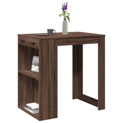 Barna tölgy színű szerelt fa bárasztal 102 x 70 x 103,5 cm