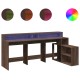 Barna tölgy színű szerelt fa íróasztal led-ekkel 200x104x91 cm Barna tölgy színű szerelt fa íróasztal led-ekkel 200x104x91 cm