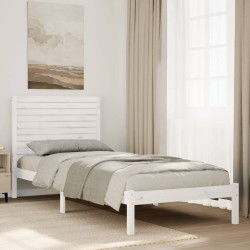 Fehér tömör fa extra hosszú ágykeret matrac nélkül 90 x 220 cm