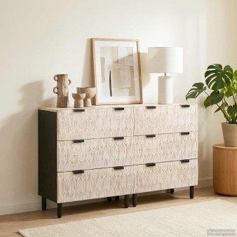 Széf 2 pcs fehér mosott felület 60 x 33 x 75 cm tömör mangófát