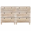 Széf 2 pcs fehér 120 x 33,5 x 75 cm tömör mangófa