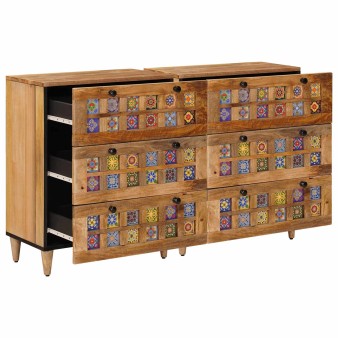 Széf 2 pcs természetes 60 x 33 x 75 cm tömör mangófát