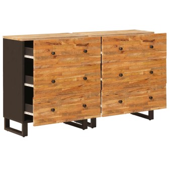 Széf 2 pcs barna 60 x 33 x 75 cm tömör mangófát