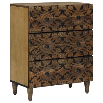 Széf 2 pcs barna 60 x 33,5 x 75 cm tömör mangófát