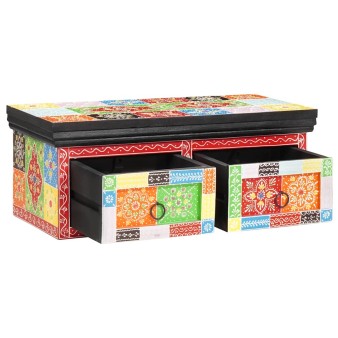 Tv szekrény fiókkal sokszínű 60 x 30 x 24 cm tömör mangófa