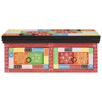 Tv szekrény fiókkal sokszínű 60 x 30 x 24 cm tömör mangófa