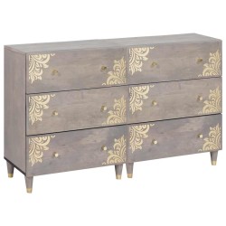 Széf fiókkal 2 pcs szürke 60 x 33.5 x 75 cm tömör mangófa