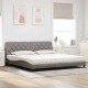 Ágy matraccal taupe 200x200 cm szövet