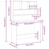 Antik fa színű szerelt fa íróasztal polcokkal 102 x 45 x 148 cm