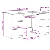 Antik fa színű szerelt fa íróasztal 140 x 50 x 77 cm Antik fa színű szerelt fa íróasztal 140 x 50 x 77 cm