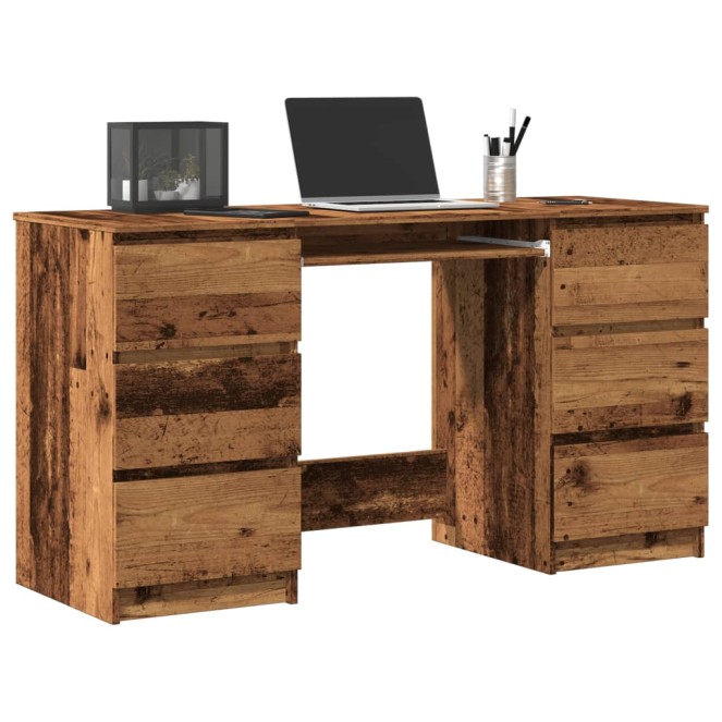 Antik fa színű szerelt fa íróasztal 140 x 50 x 77 cm Antik fa színű szerelt fa íróasztal 140 x 50 x 77 cm