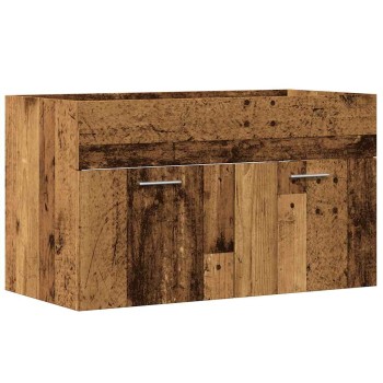 Antik fa színű szerelt fa mosdószekrény 80 x 38,5 x 46 cm