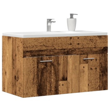 Antik fa színű szerelt fa mosdószekrény 80 x 38,5 x 46 cm