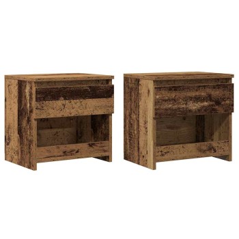 2 db antik fa forgácslap éjjeliszekrény 40 x 30 x 39 cm