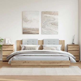 Éjjeliszekrények 2 db artisan tölgy 40x35x62,5 cm műfa