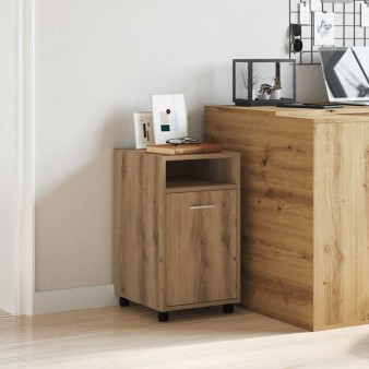 Szekrény kerekekkel artisan tölgy gépi úton előállított fa