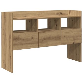 Kézműves tölgy színű szerelt fa tálalószekrény 105x30x70 cm