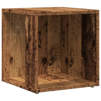 Antik fa színű szerelt fa kisasztal 33 x 33 x 34 cm