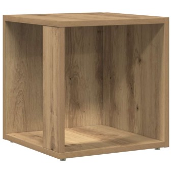 Kézműves tölgy színű szerelt fa kisszekrény 33 x 33 x 34 cm