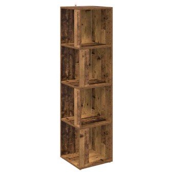 Antik fa színű szerelt fa sarokszekrény 33 x 33 x 132 cm