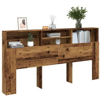Antik fa színű szerelt fa áthidalószekrény 200 x 19 x 103,5 cm