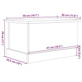 Antik fa színű szerelt fa tárolódoboz 30 x 50 x 28 cm