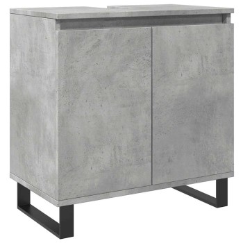 Betonszürke szerelt fa fürdőszobaszekrény 58x33x60 cm