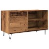 Antik fa színű szerelt fa hanglemezszekrény 84,5x38x48 cm