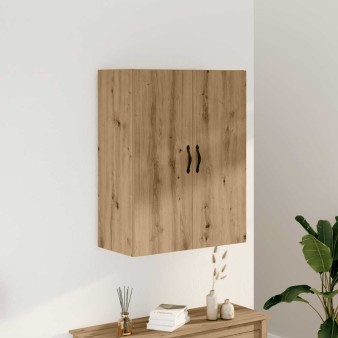Kézműves tölgy színű szerelt fa fali szekrény 69,5 x 34 x 90 cm