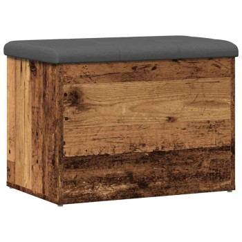 Antik fa szerelt fa tárolópad 62x42x45 cm