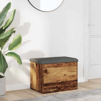 Antik fa szerelt fa tárolópad 62x42x45 cm