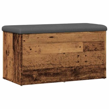 Antik fa szerelt fa tárolópad 82x42x45 cm